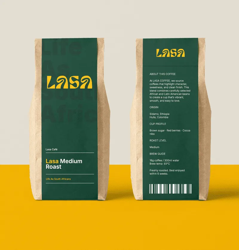 LASA Cafe brand identity and logo