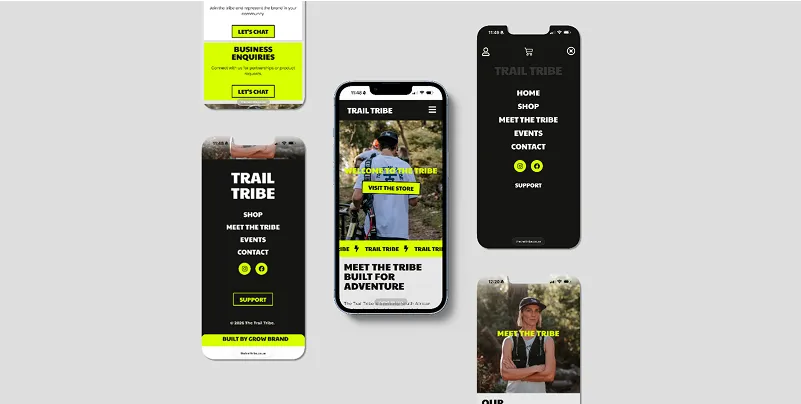 Trail Tribe product photography and brand in use